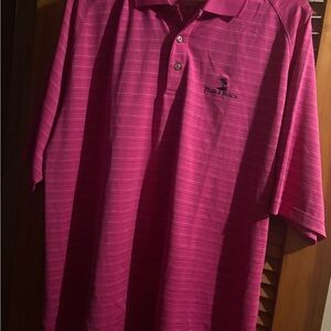 Pebble Beach Pink Polo Shirt with Subtle Stripes